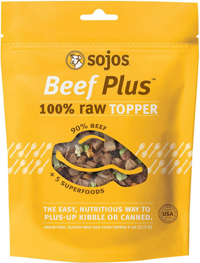 Sojos Grain Free Beef Plus 100% Raw Freeze Dried Dog Food Topper