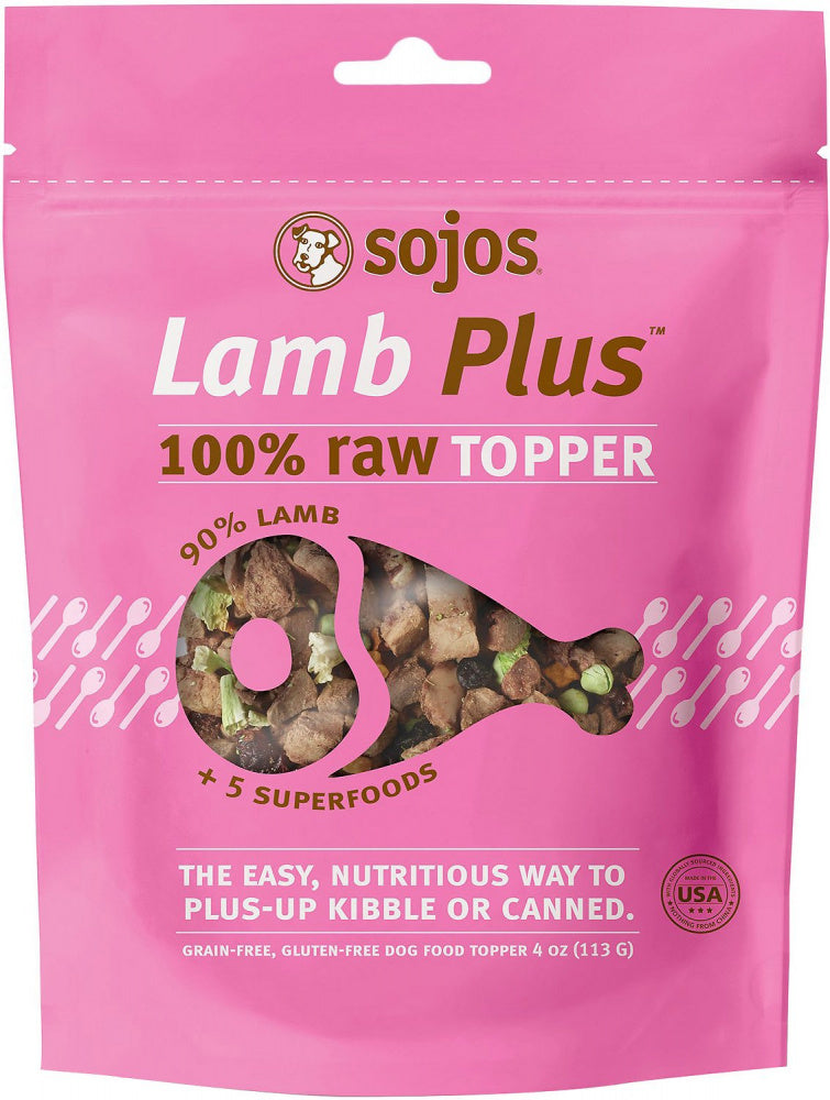 Sojos Grain Free Lamb Plus 100% Raw Freeze Dried Dog Food Topper