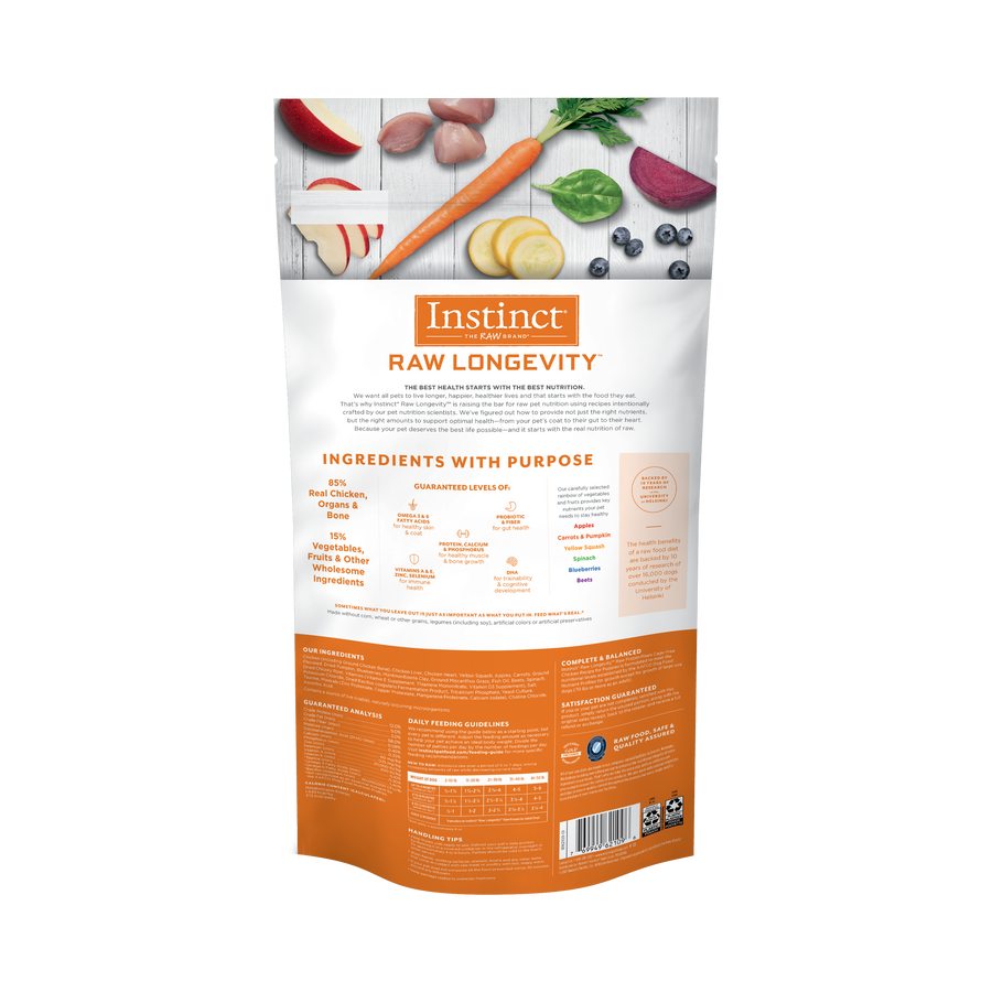 Instinct Longevity Frozen Patties Cage-Free Chicken Recipe For Puppies