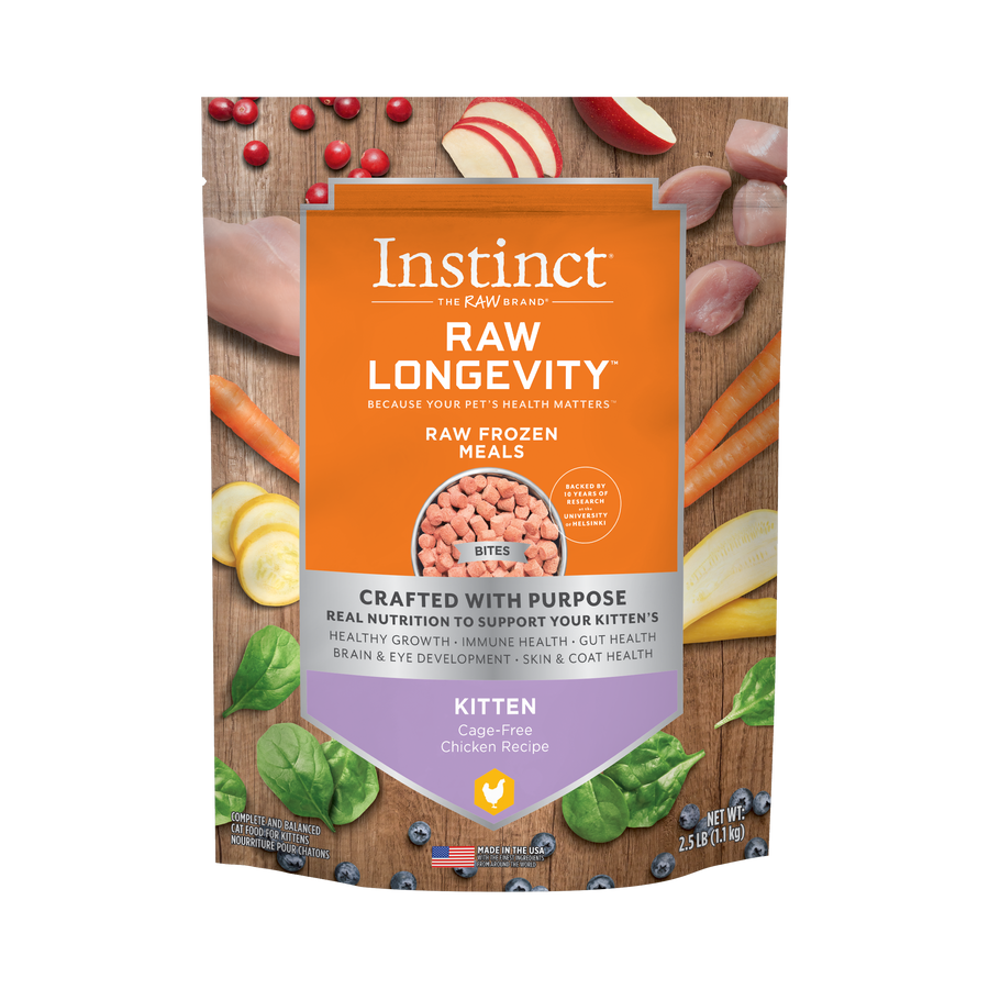 Instinct Longevity Frozen Bites Cage-Free Chicken Recipe For Kittens