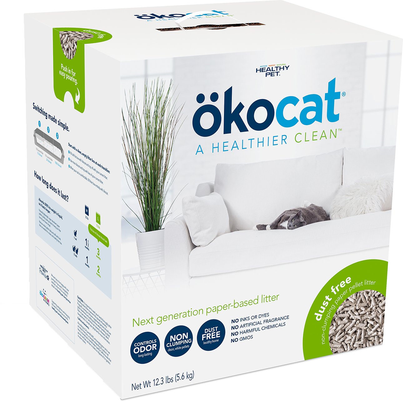 Litter Box Non Gmo Cat Litter ökocat Dust Free Non-Clumping Paper