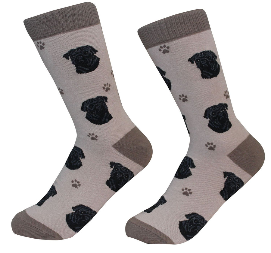 Black Pug Socks by Sock Daddy