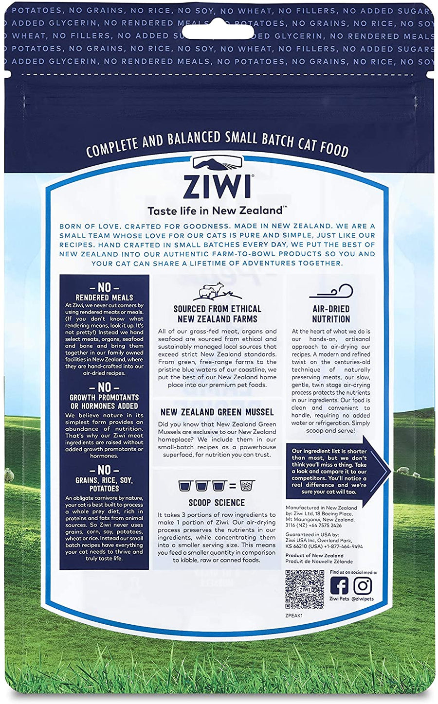 Ziwi Peak Air Dried Grain Free Mackerel & Lamb Cat Food