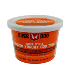 Boss Dog Greek Style Frozen Yogurt Pumpkin & Cinnamon Dog Treat 3.5floz, Front Packaging