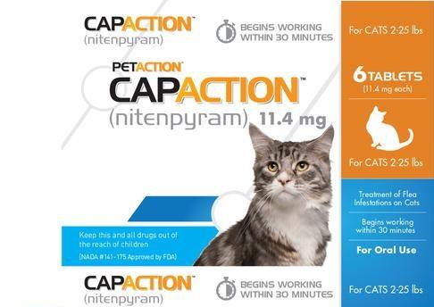 Capaction Flea Tablets for Cat 2-25 Lbs