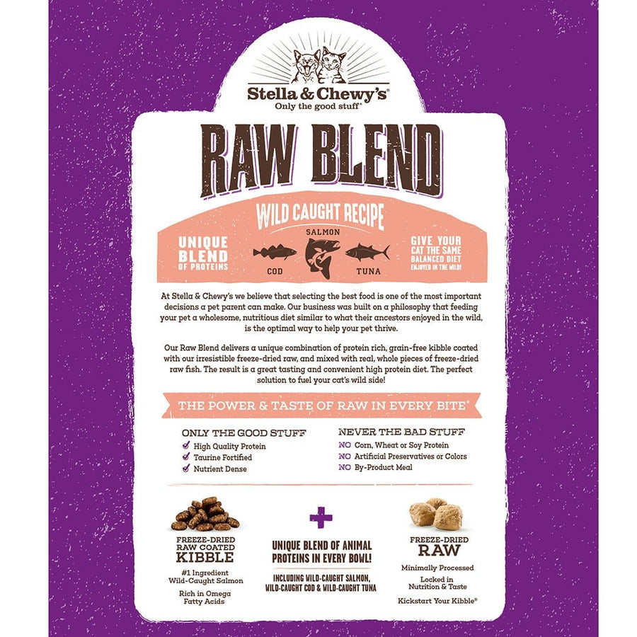 Stella & Chewy's Raw Blend Kibble Wild-Caught Salmon Recipe Dry Cat Food