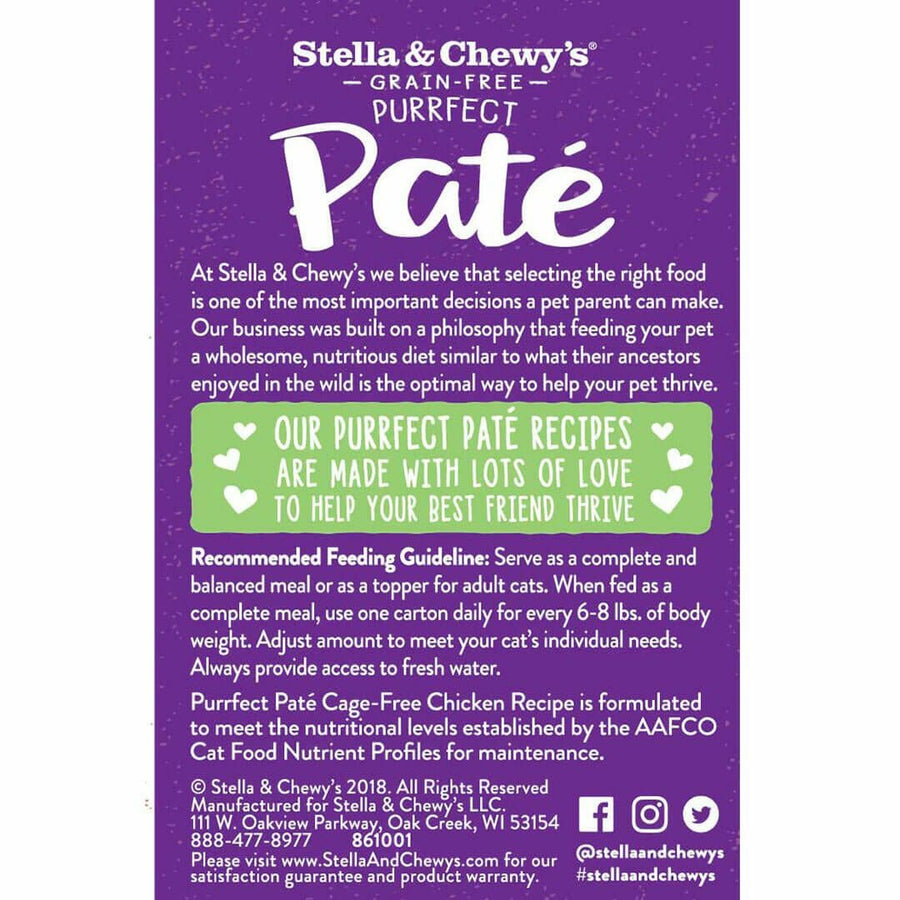 Stella & Chewy's Grain Free Purrfect Pate Chicken Carton Wet Cat Food