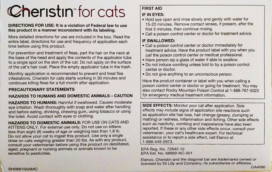 Cheristin Flea & Tick Topical Treatment For Cats