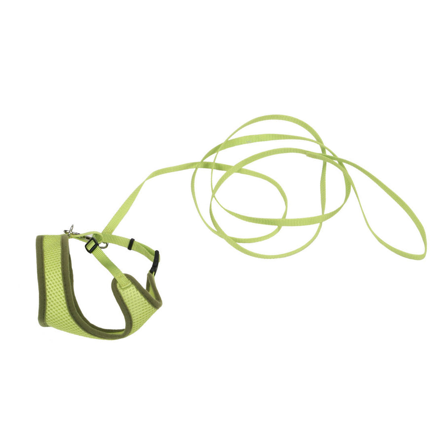Coastal Comfort Soft Adjustable Cat Harness and Leash Combo, Lime