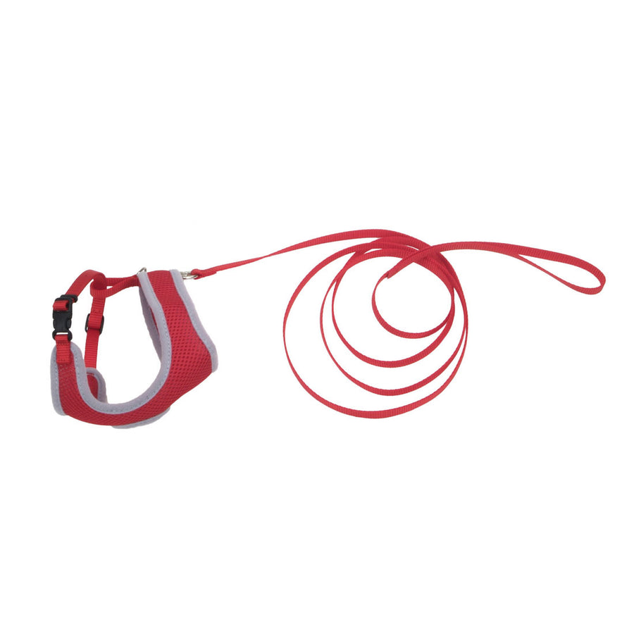 Coastal Comfort Soft Adjustable Cat Harness and Leash Combo, Red