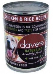 Dave's Naturally Healthy Chicken And Rice Canned Dog Food, Front of Can