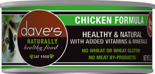 Dave's Naturally Healthy Chicken Formula Canned Cat Food, Front of can