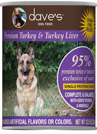 Dave's Premium Turkey 95% Meat Canned Dog Food 12.5oz, Front can