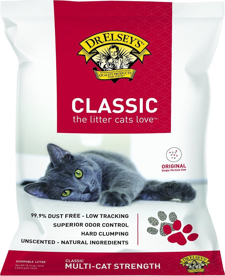 Dr. Elsey's Precious Cat Classic Litter 40lb, Front of bag