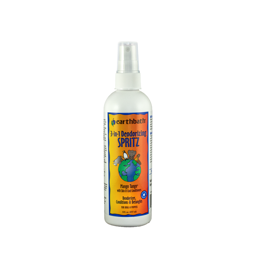 Earthbath Deodorizing Mango Tango Spritz for Dogs 8oz, Front Spray Bottle