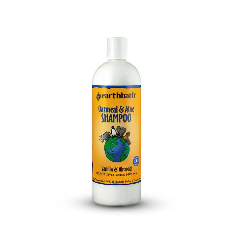 Earthbath Oatmeal and Aloe Shampoo for Dogs and Cats 16floz, Front Bottle