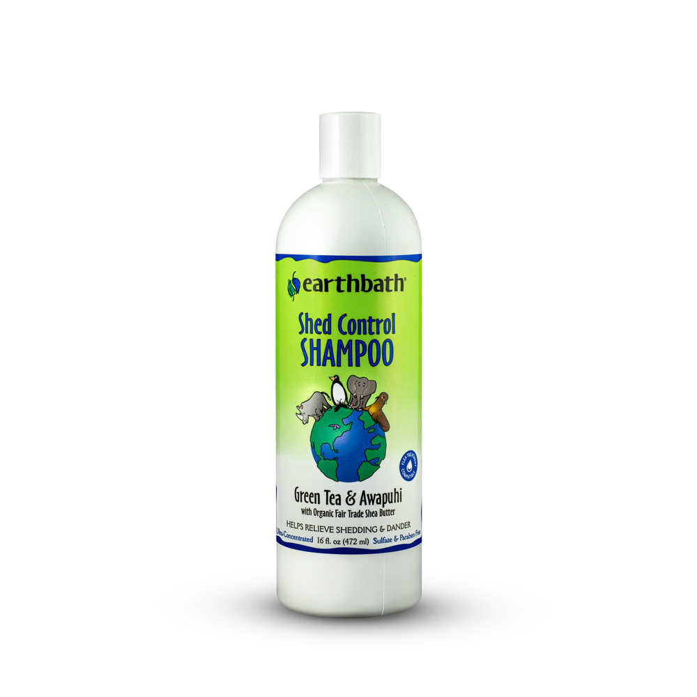 Earthbath Shed Control Shampoo for Dogs and Cats 16floz, Front Bottle