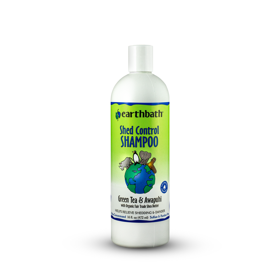 Earthbath Shed Control Shampoo for Dogs and Cats 16floz, Front Bottle