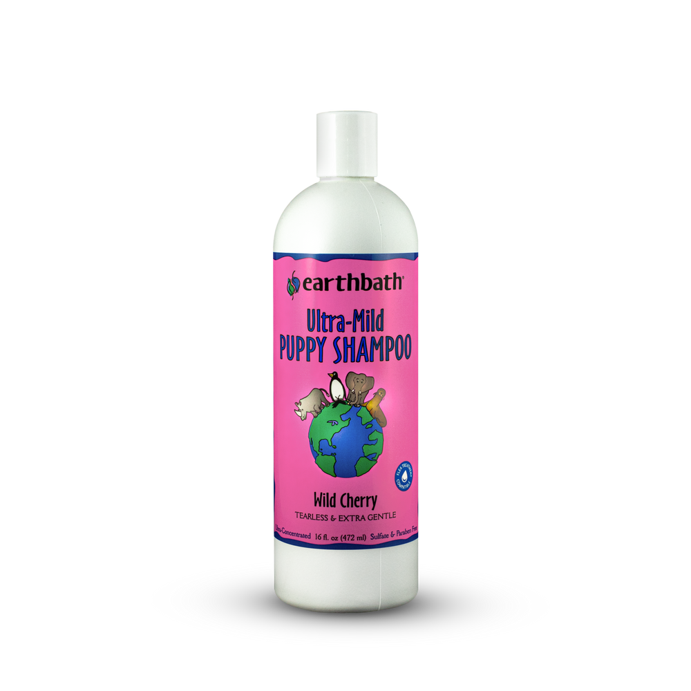 Earthbath Ultra-Mild Wild Cherry Puppy Shampoo 16floz, Front Bottle