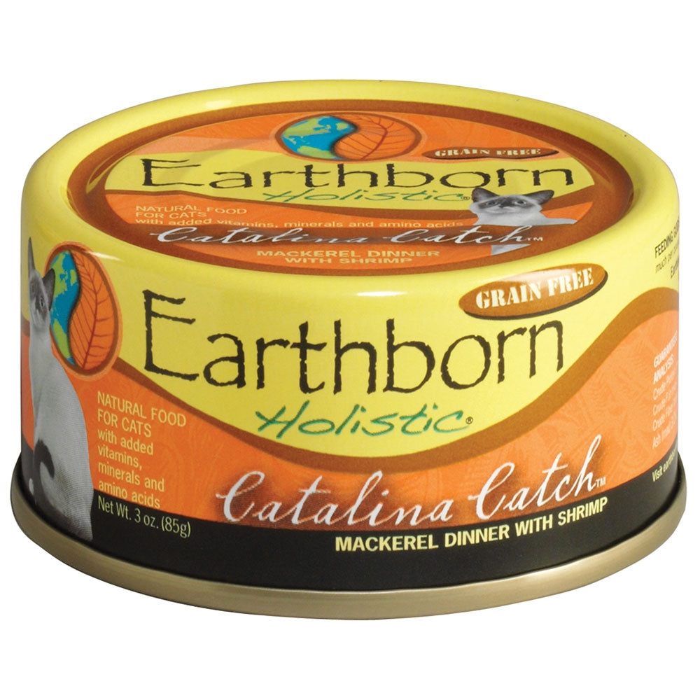 Earthborn Holistic Catalina Catch Grain Free Canned Cat Food 3oz, Front of can