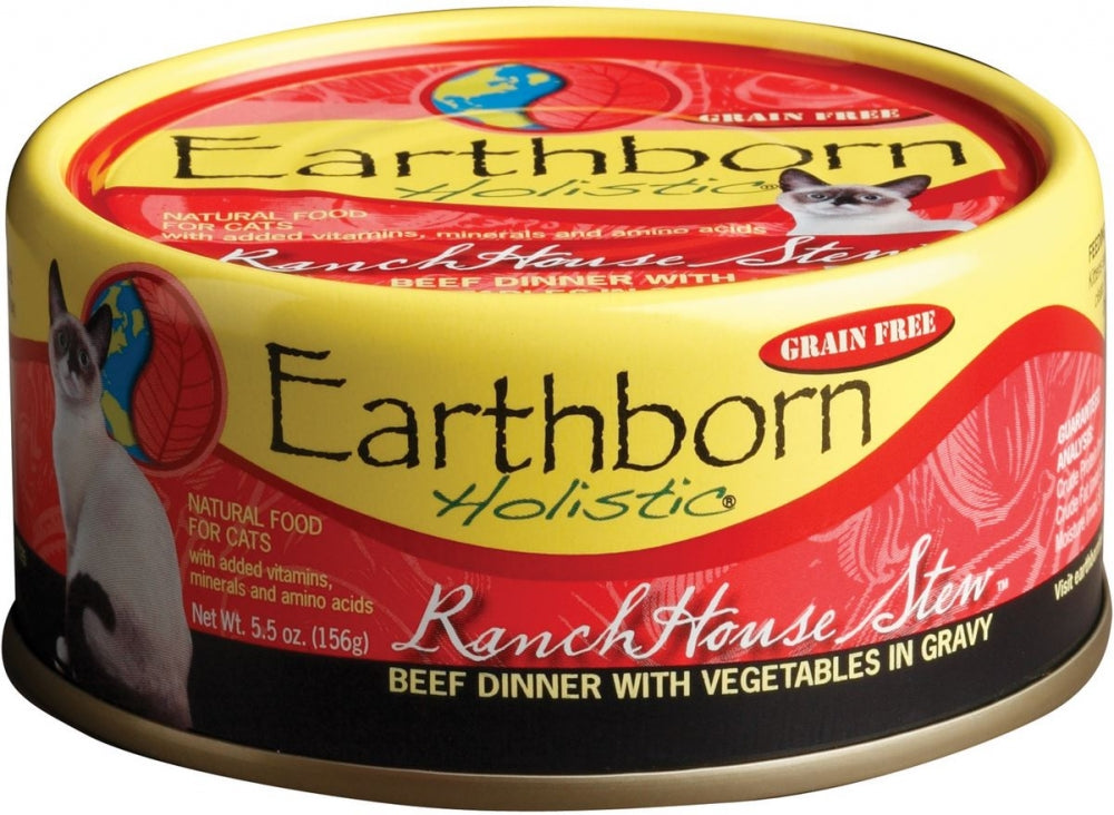 Earthborn Holistic Grain Free RanchHouse Stew Canned Cat Food 5.5oz, Front of can