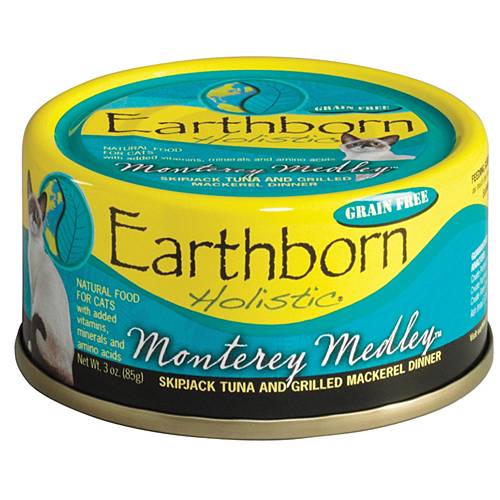 Earthborn Holistic Monterey Medley Grain Free Canned Cat Food 3oz, Front of can