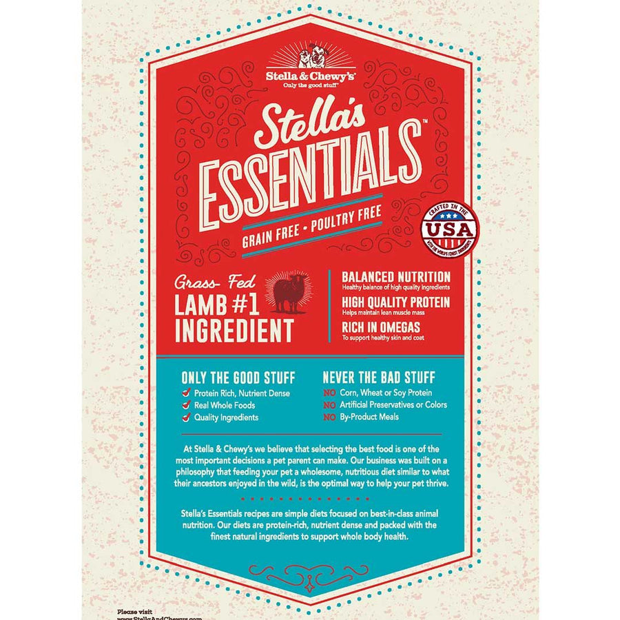 Stella's Essentials Grain Free Lamb & Lentil Recipe Dry Dog Food