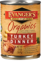 Evangers 100% Organic Turkey with Potato And Carrots Canned Dog Food 13oz, Front of can