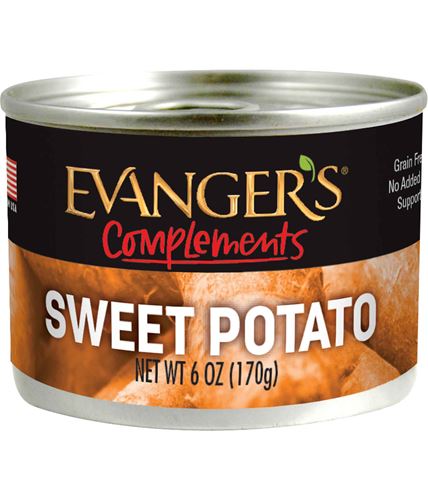 Evanger's Complements Grain Free Sweet Potato Canned Dog & Cat Food 6oz, Front Can