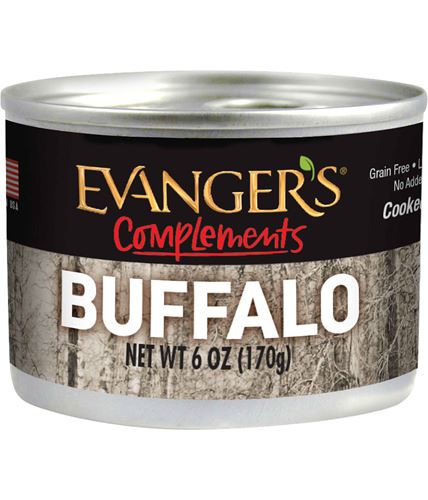 Evanger's Grain Free Buffalo Canned Dog and Cat Food 6oz, Front Can