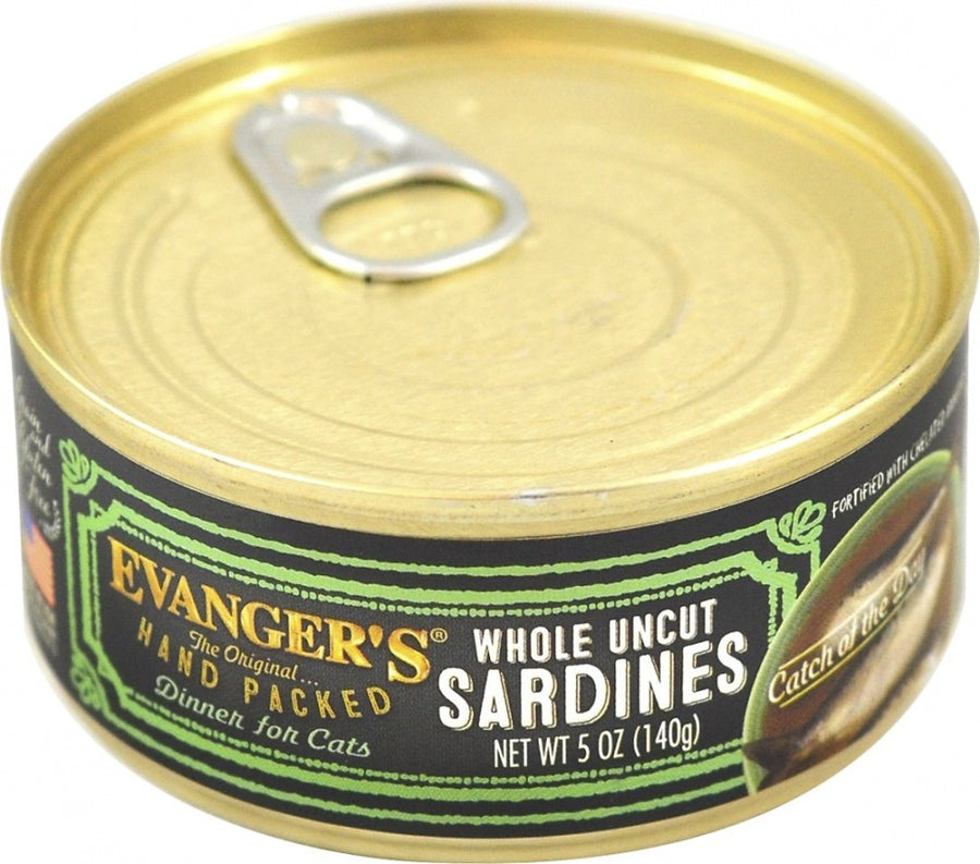 Evangers Sardine Catch of the Day Canned Cat Food 5oz, Top of Can showing easy pull-tab lid