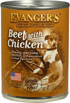 Evangers Beef with Chicken Canned Dog Food 12.8oz, Front Can