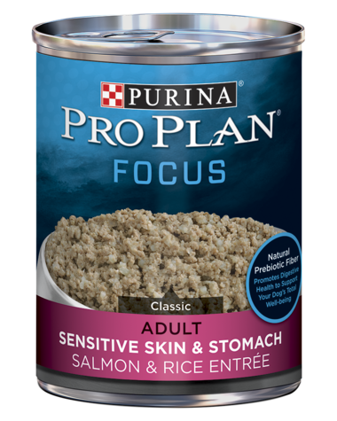 Purina Pro Plan Focus Sensitive Skin & Stomach Salmon & Rice Pate Canned Dog Food