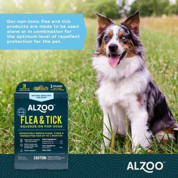 Alzoo Spot On Natural Flea and Tick Repellent for Dogs