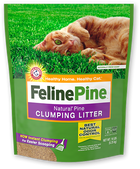 Feline Pine Natural Pine Scoop-able Clumping Cat Litter 14lbs, Front Pouch