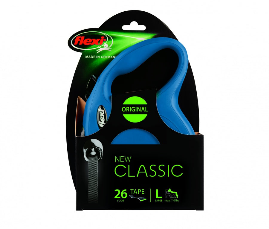 Flexi New Classic LG Retractable 26 ft Tape Leash, Front Packaging