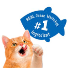 Friskies Party Mix Crunch Beachside Shrimp, Crab and Tuna Cat Treats, Real Ocean Whitefish #1 Ingredient