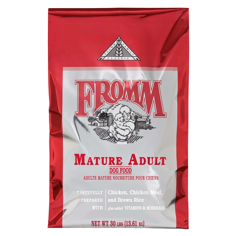 Fromm Family Classic Mature Adult Dog Food front of bag.