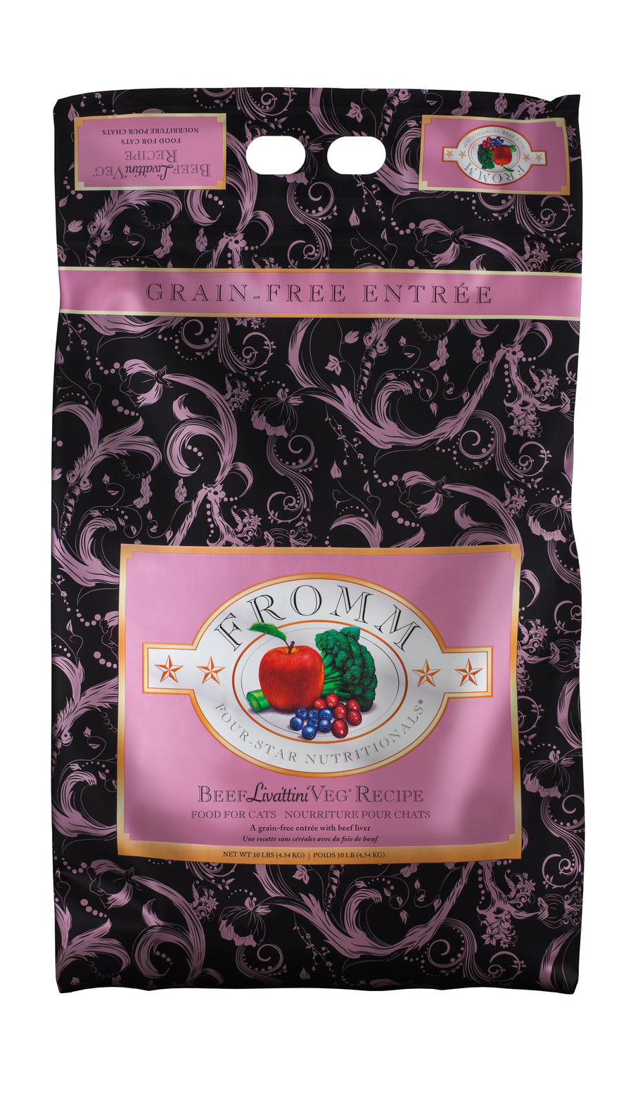 Fromm Four-Star Nutritionals Beef Livattini Veg Cat Food 10lbs, Front of bag