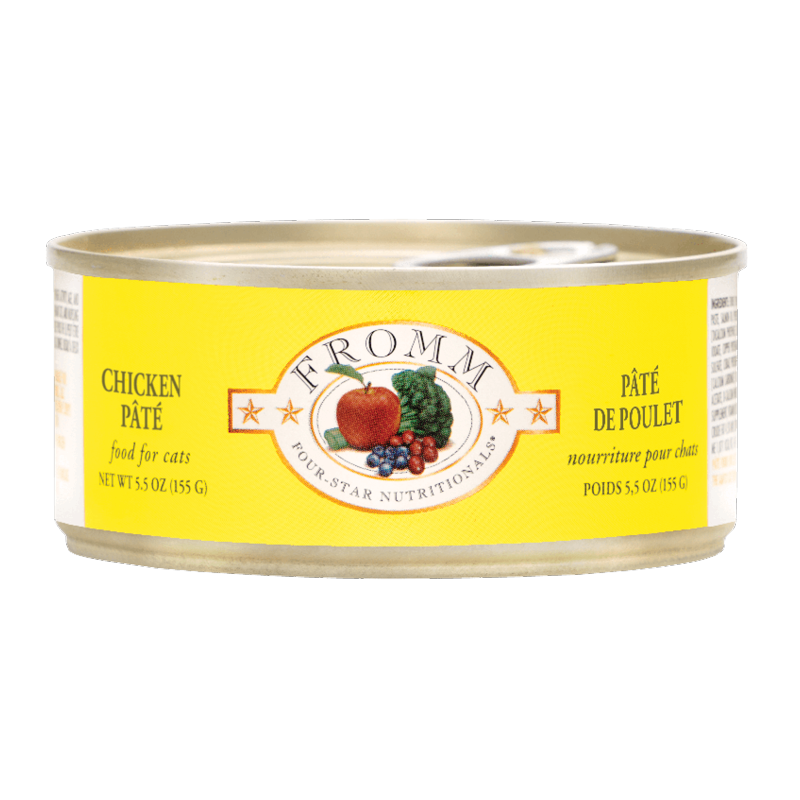 Fromm Four-Star Nutritionals Chicken Pate Canned Cat Food 5.5oz, Front can