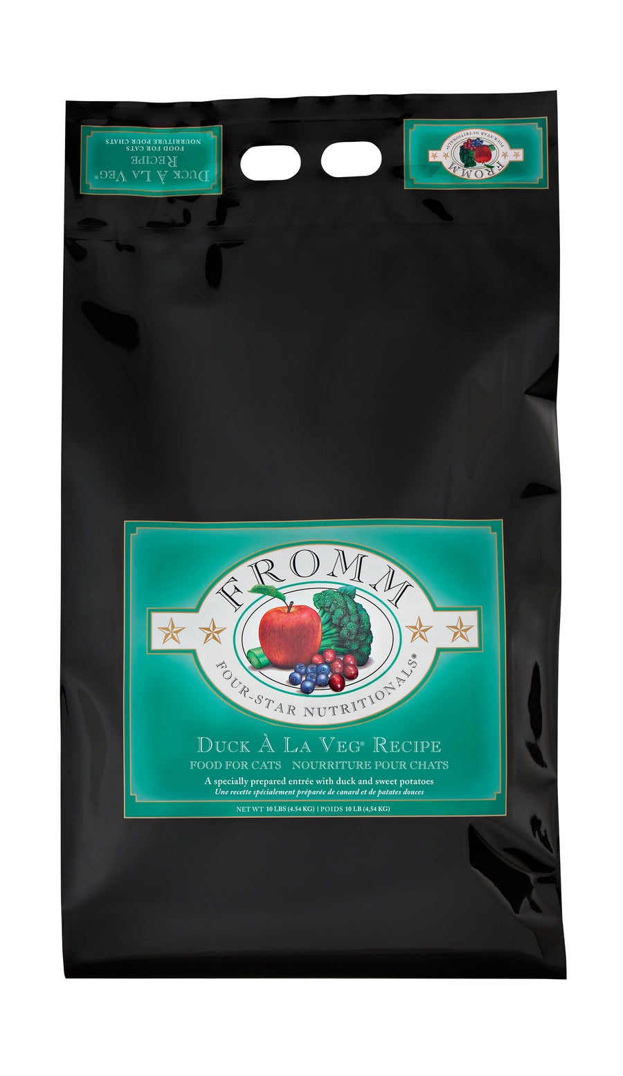Fromm Four-Star Nutritionals Duck Ã La Veg Food for Cats 10lbs, Front of bag