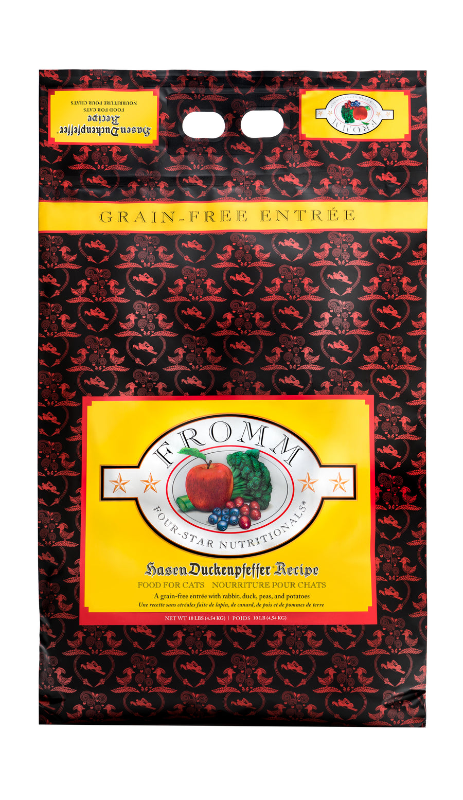 Fromm Four-Star Nutritionals Hasen Duckenpfeffer Cat Food 10lbs, Front of bag