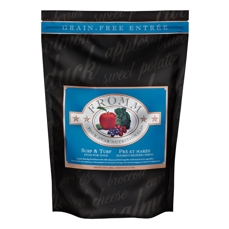 Fromm Four-Star Nutritionals Surf & Turf Food for Dogs front of bag.