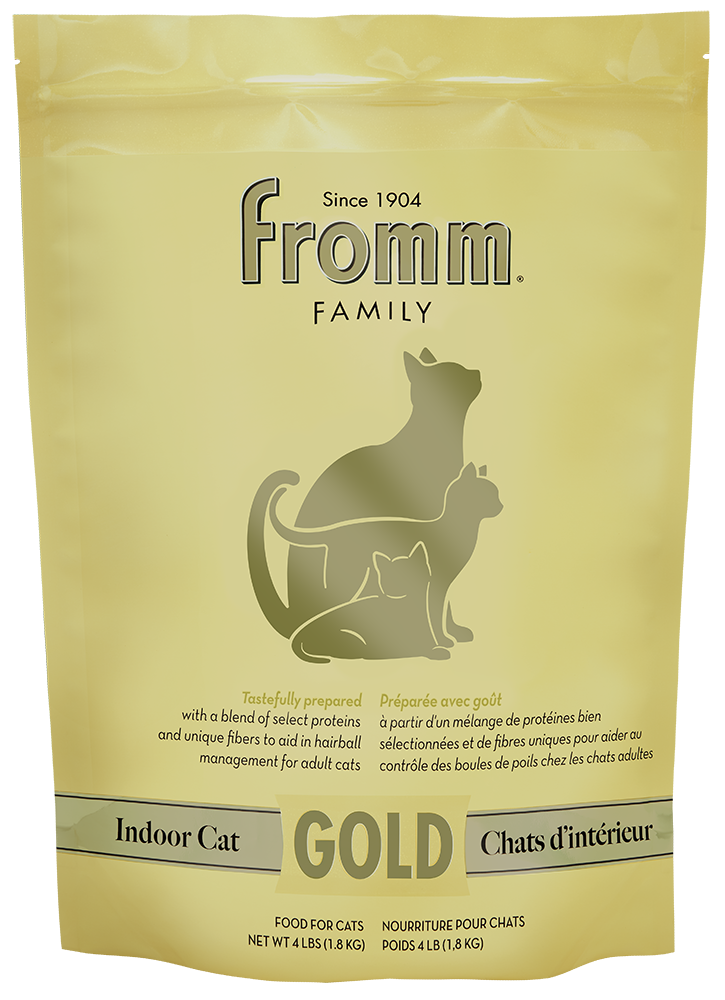 Fromm Gold Indoor Cat Dry Food 4lb, Front Bag