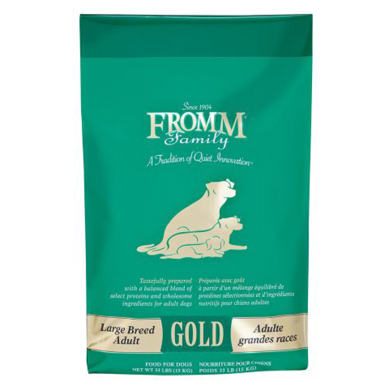 Fromm Large Breed Adult Gold Food for Dogs front of bag.