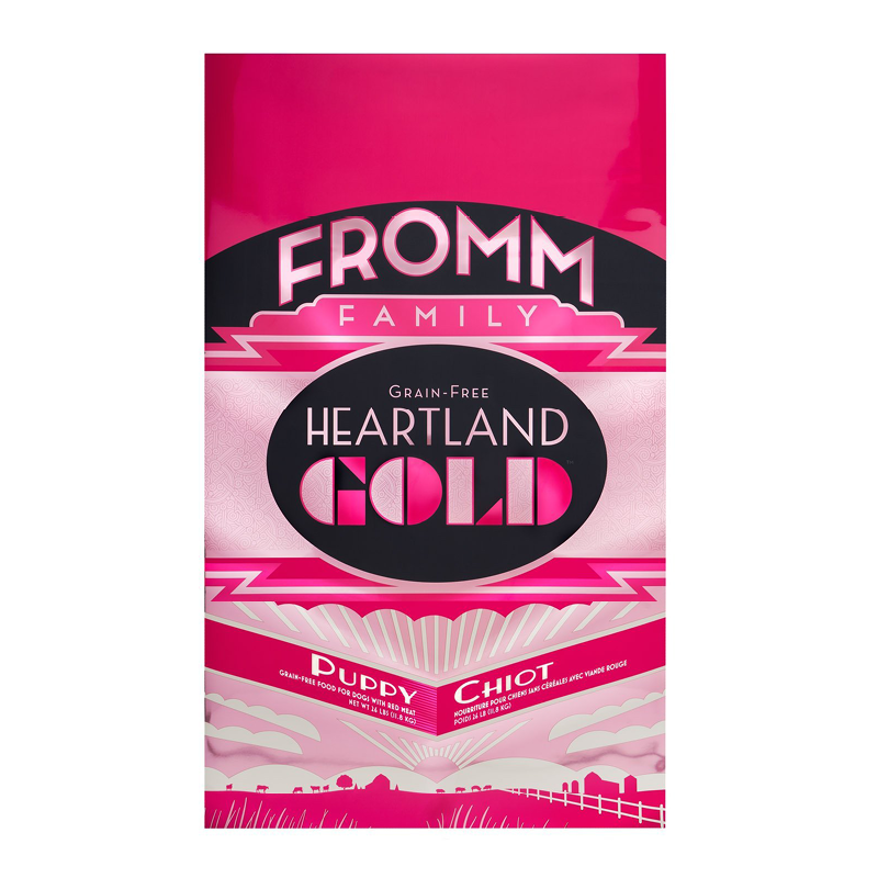 Fromm Heartland Gold Puppy Food for Dogs front of bag.