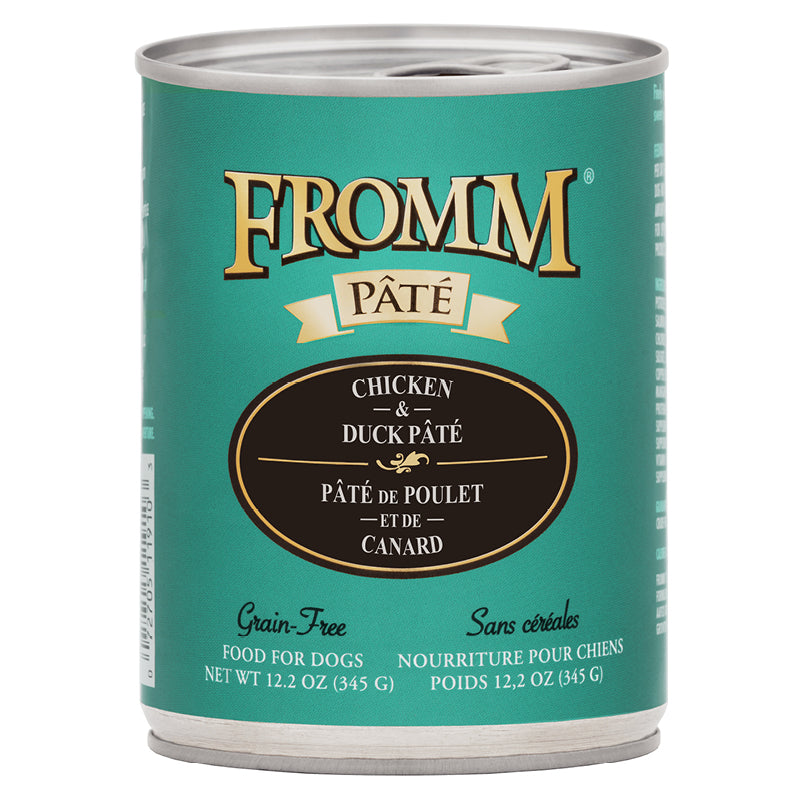 Fromm Chicken & Duck Pâté Canned Food for Dogs front of can.