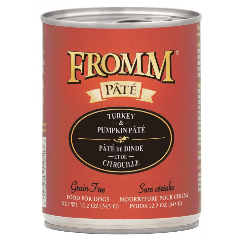 Fromm Turkey & Pumpkin Pâté Canned Food for Dogs front of can.