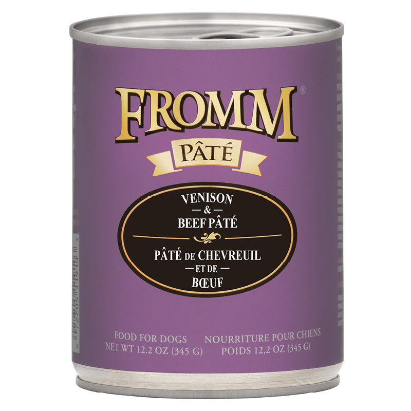 Fromm Venison & Beef Pâté Canned Food for Dogs front of can.