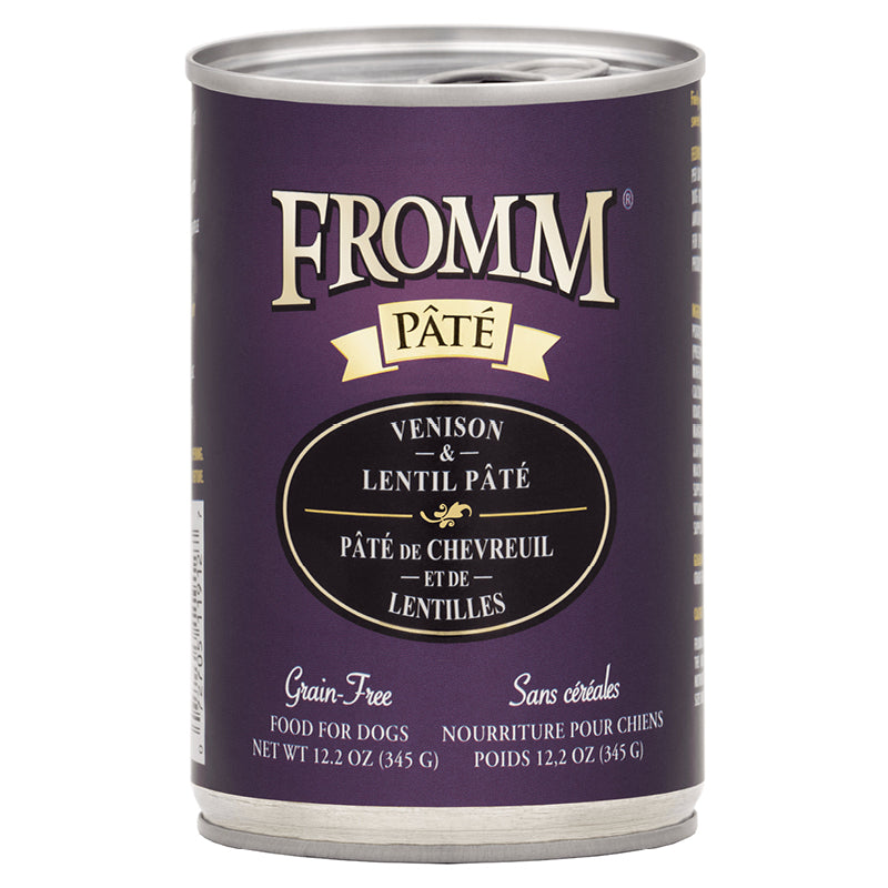 Fromm Pate Venison & Lentil Pate Food for Dogs front of can.